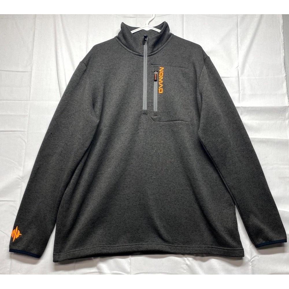Nomad Sweater Mens XL Charcoal Gray Fleece Lined Mock Neck Quarter Zip Winter